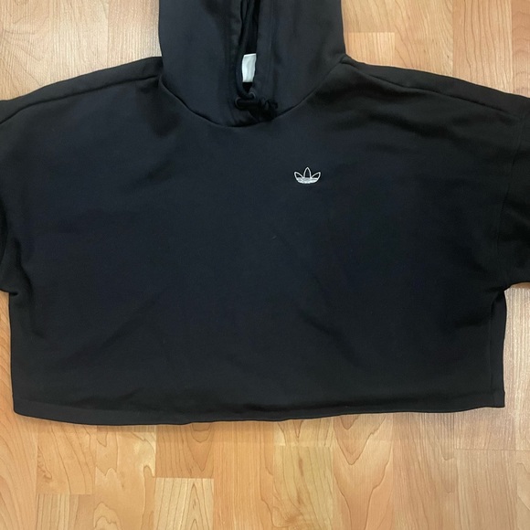 Adidas Originals Women's Basketball Cropped Hoodie Rhinestones - Picture 10 of 12